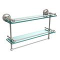 Darby Home Co Adria 2 Piece Tiered Shelf w/ Towel Bar Glass/Metal in Yellow | 12 H x 22 W x 5 D in | Wayfair E53B865BD2FD44B0A6D3561D8A6FC9FD