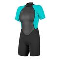 ONEILL WETSUITS Damen Reactor II 2mm Back Zip Spring Wetsuit Neoprenanzug, Black/Light AQU, 10