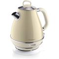 Ariete Retro Style Cordless Jug Kettle, Cool to Touch Exterior and Removable Filter, 1.7 Litre Capacity, Vintage Design, Beige