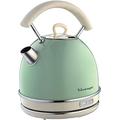 Ariete 2877/04 Retro Style Cordless Dome Kettle, Removable and Washable Filter, 1.7 Litre Capacity, 360 ° Rotating Base, Visible Water Level, Vintage Design, Green