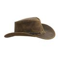 WALKER AND HAWKES - Leather Cowhide Outback Explorer Antique Hat - Light Brown - 2X-Large (61cm)