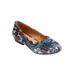 Wide Width Women's The Jaiden Slip On Flat by Comfortview in Floral Velvet (Size 7 W)