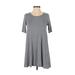 Wet Seal Casual Dress - A-Line Scoop Neck Short Sleeve: Gray Print Dresses - Women's Size Small