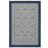 Suzanne Kasler Florette Indoor/Outdoor Rug - Midnight, 5' 3" x 7' 7" - Ballard Designs Midnight 5' 3" x 7' 7" - Ballard Designs