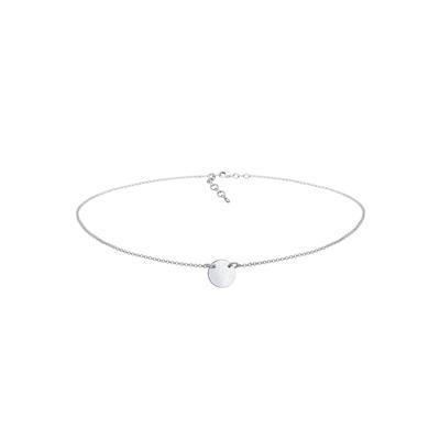 Elli - Choker Kreis Plate Matt Geo 925 Silber Ketten 1 ct Damen