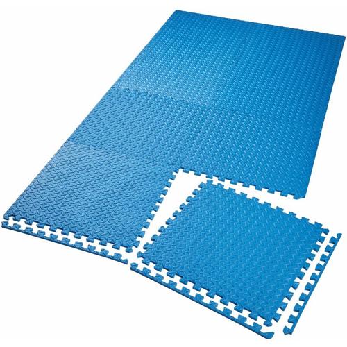 Tectake - Bodenschutzmatte 8-tlg. - Puzzlematte, Gymnastikmatte, Fitnessmatte - blau - blau