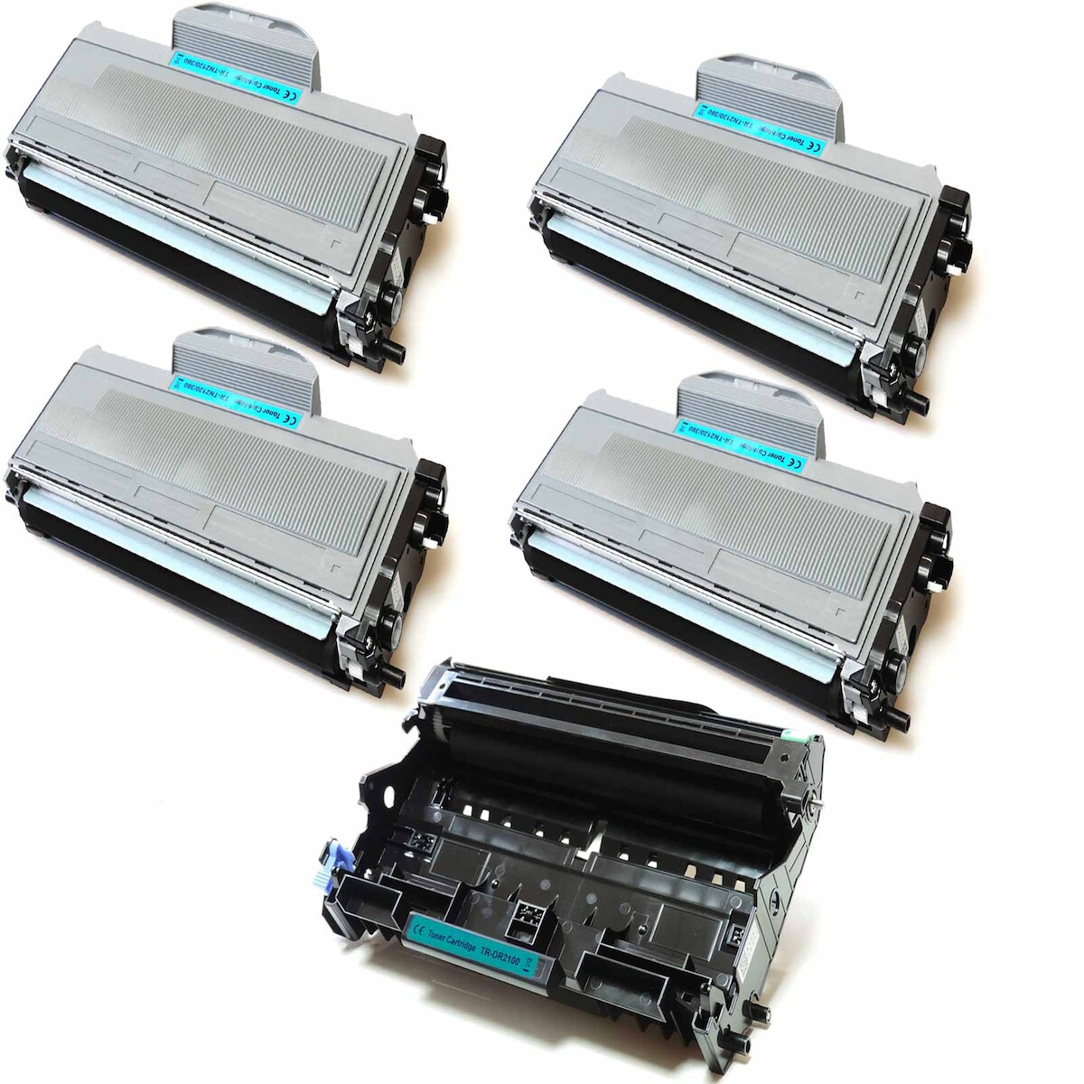 Kompatibel Brother DR-2100 & 4x TN-2120 Trommel und Toner Sparset von D&C Image