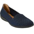 Extra Wide Width Women's The Bethany Slip On Flat by Comfortview in Navy Metallic (Size 10 WW)