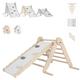 MAMOI® Indoor climbing triangle with slide for kids, Baby climbing frame, Wooden toddler gym for children outside and outdoor, Frames and slides, toys for toddlers