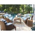 Tommy Bahama Outdoor Harbor Isle 5 - Piece Deep Seating Group w/ Cushions Synthetic Wicker/Wood/All - Weather Wicker/Wicker/Rattan in Brown | Wayfair