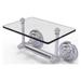 Charlton Home® Leamore Wall Mounted Toilet Tissue Holder w/ Glass Shelf Metal in Gray | 5 H x 9.7 W x 6 D in | Wayfair