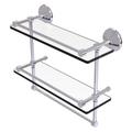 Charlton Home® Tilney 2 Piece Tiered Shelf w/ Towel Bar Glass/Metal in Gray | 12 H x 16 W x 5 D in | Wayfair 9C1A9121F397458B8EC54AE99A28AD77