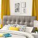 Zipcode Design™ Norwalk Panel Headboard Faux Leather/Upholstered in Gray/White | 47 H x 63 W x 3 D in | Wayfair ZPCD1707 39215684