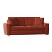 Wade Logan® Anastase 87" Square Arm Sofa w/ Reversible Cushions Wood/Polyester in Red | 36 H x 87 W x 39 D in | Wayfair