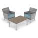 Brayden Studio® Saleem 3 Piece Rattan Seating Group w/ Cushions in Blue | Outdoor Furniture | Wayfair D33F03F7E4D84E579D99444D50AF697C
