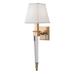 Everly Quinn Golliday 1 - Light Armed Sconce Metal/Fabric in Yellow | 20.5 H x 5.75 W x 6.5 D in | Wayfair 93737027A19848E7B0A4785FA32A3F7A