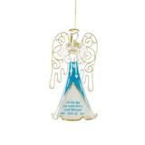 The Holiday Aisle® Angel Holding Candle Hanging Figurine Ornament Glass in Blue | 5.5 H x 3 W x 2.5 D in | Wayfair 931327CA0A9A4599812581349ADDF5CD