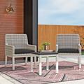 Sol 72 Outdoor™ Mckinnon Rattan 2 Seating Group w/ Cushions Synthetic Wicker/All - Weather Wicker/Wicker/Rattan in Blue | Wayfair