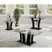 Ivy Bronx Dahlton 3 Piece Coffee Table Set Glass/Metal in Black | 17.75 H x 47.25 W in | Wayfair E1E5A07605EB430EBB6185F30CD68587