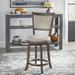 Kelly Clarkson Home Amelia Swivel Bar & Counter Stool Wood/Upholstered in White/Brown | 47 H x 18.75 W x 21 D in | Wayfair