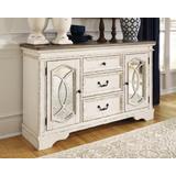 Kelly Clarkson Home Hayley Dining Room Server 59" Wide 3 Drawer Sideboard Wood in Brown/White | 36 H x 59 W x 17 D in | Wayfair