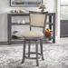 Kelly Clarkson Home Amelia Swivel Bar & Counter Stool Wood/Upholstered in Gray | 41 H x 17 W x 21 D in | Wayfair DBHC9732 29909699