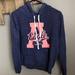 American Eagle Outfitters Tops | Aeo Navy Hooded Seeatshirt | Color: Blue/Pink | Size: L