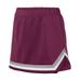 Augusta Sportswear 9146 Athletic Girls Pike Skirt in Maroon/White/Metallic Silver size Medium | Polyester Blend