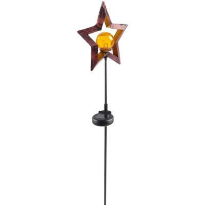 Solar Metall-Gartenstecker 95cm led Glaskugel Gartendeko Stern oder Mond - Stern Image