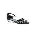 Women's Tarrah Sandals by Easy Street® in Black Patent Piping (Size 9 M)