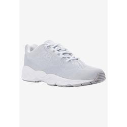 Extra Wide Width Women's Stability Fly Sneaker by Propet in White Silver (Size 8 1/2 WW)