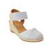 Women's The Abra Espadrille by Comfortview in White Metallic (Size 9 1/2 M)