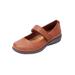 Extra Wide Width Women's The Carla Mary Jane Flat by Comfortview in Brown (Size 8 WW)