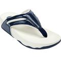 Wide Width Women's The Sporty Slip On Thong Sandal by Comfortview in Navy (Size 8 W)