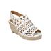 Extra Wide Width Women's The Karen Espadrille by Comfortview in White (Size 12 WW)