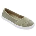 Wide Width Women's The Jazlyn Slip-On Sneaker by Comfortview in Olive (Size 11 W)