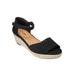 Wide Width Women's The Charlie Espadrille by Comfortview in Black (Size 9 1/2 W)