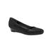 Wide Width Women's Lauren Leather Wedge by Trotters® in Black Suede Patent (Size 6 1/2 W)