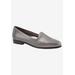 Extra Wide Width Women's Liz Tumbled Flats by Trotters® in Pewter (Size 7 1/2 WW)