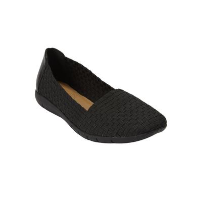 Wide Width Women's The Bethany Slip On Flat by Comfortview in Black (Size 12 W)