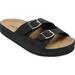 Women's The Maxi Slip On Footbed Sandal by Comfortview in Black (Size 9 M)