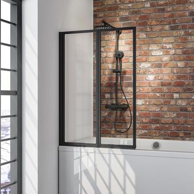 Duschwand Smart 2-teilig faltbar, inkl. Klebe-Montage - Breite: 87 cm, Höhe: 121 cm, Glas: 3 mm Image