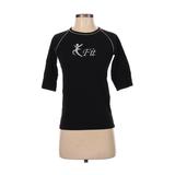 Active T-Shirt: Black Solid Activewear - Women's Size Small