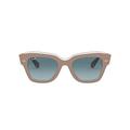 Ray-Ban Women's State Street Dark Lenses, Beige Sobre Transparent/Azul Degradado Gris, 49