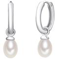 Valero Pearls - Perlen-Creolen Sterling Silber Süßwasser-Zuchtperle in Silber Ohrringe Damen