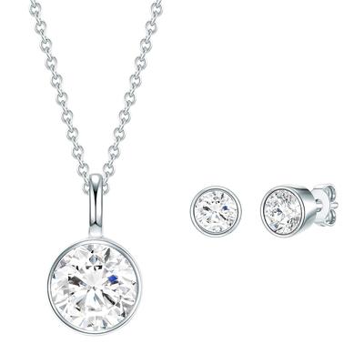 Rafaela Donata - Set (Kette + Ohrstecker) Gelbvergoldet verziert mit Kristallen von Swarovski® Schmuck-Set 1 ct Damen