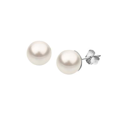 Nenalina - Klassisch Synthetische Perle 925 Silber Ohrringe Damen