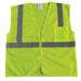 CONDOR 53YL19 High Visibility Vest, U-Block Lime, ANSI Class 2, Front Pocket,