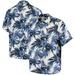 Men's Tommy Bahama Navy Houston Texans Sport Harbor Island Hibiscus Camp Button-Up Shirt