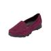 Wide Width Women's The Pax Flat by Comfortview in Dark Berry (Size 8 W)